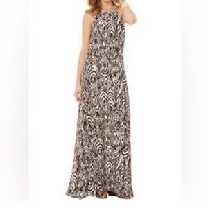 NEW Lilly Pulitzer Elegant Brown and White Maxi Dress